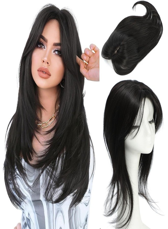 gulagula Hair Toppers for Women 18 inch Hair Topper Wiglets Synthetic Hairpieces for Women with Thinning hair 5.5x5 Inch Base - Image 1